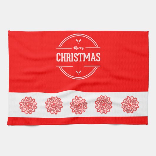Merry kerst Kitchen Towel Theedoek (Horizontaal)