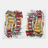 Merry kerst Kitchen Towel Theedoek (Horizontaal)
