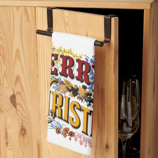 Merry kerst Kitchen Towel Theedoek (Derde Gevouwen)