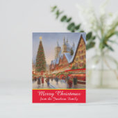 Merry kerst Kitsch Nostalgische Duitse markt Feestdagenkaart (Staand voorkant)