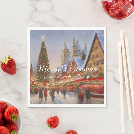 Merry kerst Kitsch Nostalgische Duitse markt Servet (Insitu)