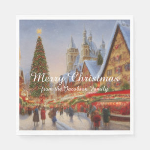 Merry kerst Kitsch Nostalgische Duitse markt Servet