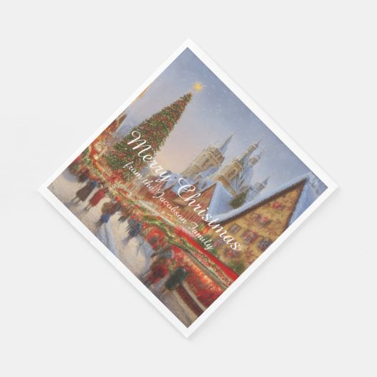 Merry kerst Kitsch Nostalgische Duitse markt Servet (Hoek)