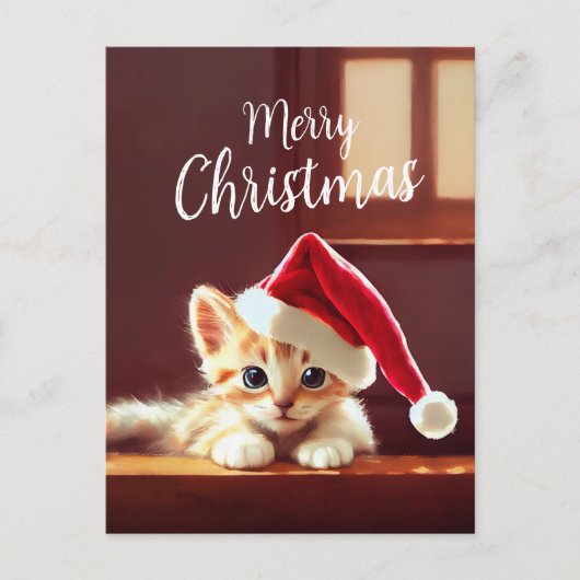 Merry kerst Kitten Briefkaart (Voorkant)