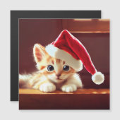 Merry kerst Kitten-kaart (Voorkant / Achterkant)