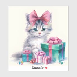 Merry kerst Kitten Sticker