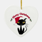 Merry kerst Kitty Cat Keramisch Ornament (Voorkant)