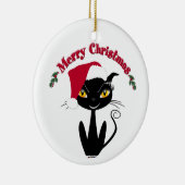 Merry kerst Kitty Cat Keramisch Ornament (Rechts)