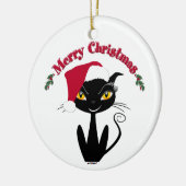 Merry kerst Kitty Cat Keramisch Ornament (Links)