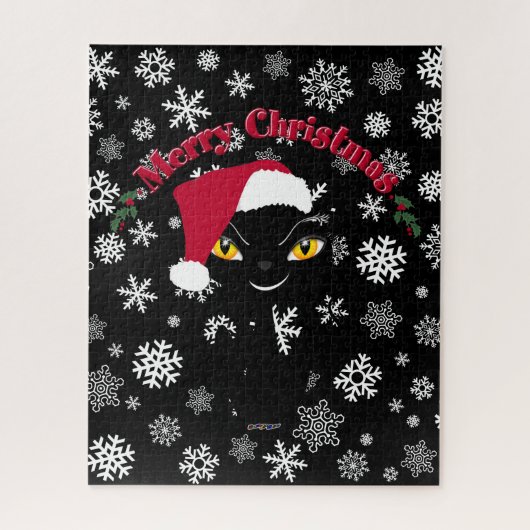Merry kerst Kitty Cat Legpuzzel (Verticaal)