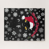 Merry kerst Kitty Cat Legpuzzel (Horizontaal)