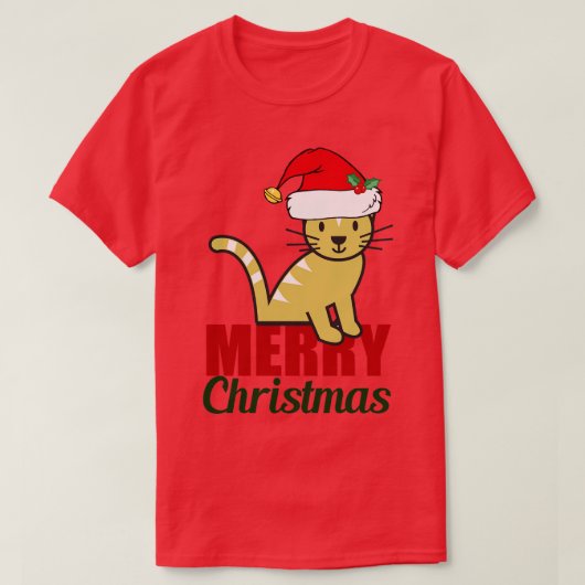 Merry kerst Kitty Cat T-shirt (Design voorkant)