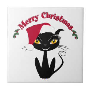 Merry kerst Kitty Cat Tegeltje