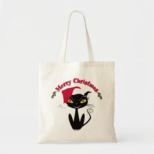 Merry kerst Kitty Cat Tote Bag (Voorkant)