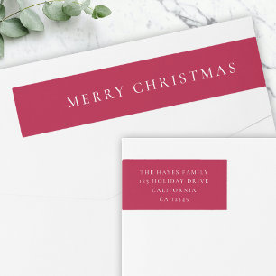 Merry kerst klassieke Cherry Red Return-adres