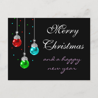 Merry kerst kleurrijke ornamenten feestdagenkaart