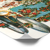 Merry kerst kunst klassiek poster (Hoek)