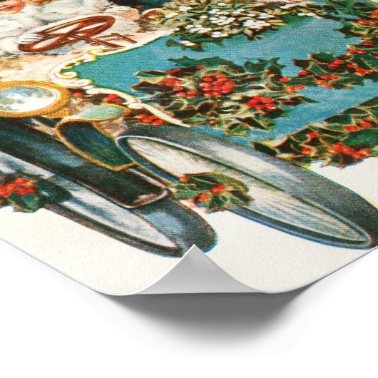 Merry kerst  kunst klassiek poster (Hoek)