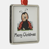 Merry kerst Ladybug Metalen Ornament (Rechts)