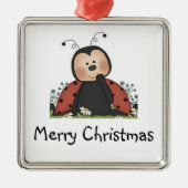 Merry kerst Ladybug Metalen Ornament (Voorkant)