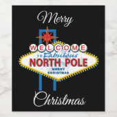 Merry kerst Las Vegas Wijn Etiket (Enkel label)