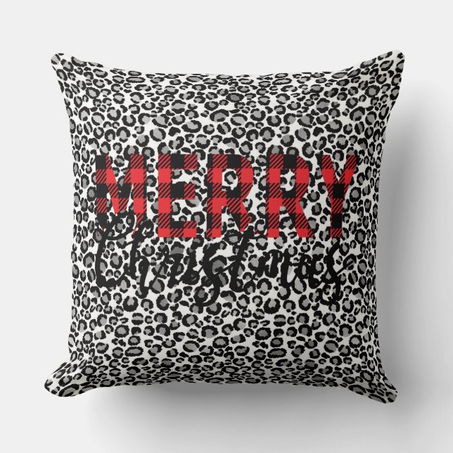 Merry kerst leopard Animal Print Pillow Kussen (Voorkant)