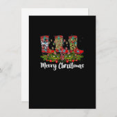 Merry kerst leopard Cowboy Boot Westerne kerstman Kaart (Voorkant / Achterkant)