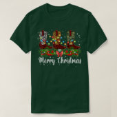 Merry kerst leopard Cowboy Boot Westerne kerstman T-shirt (Design voorkant)