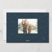 Merry kerst leuke navy blue foto feestdagenkaart (Achterkant)