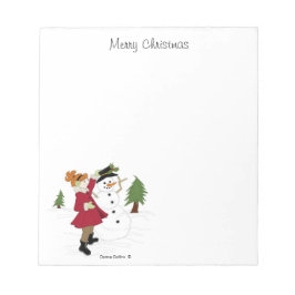 Merry kerst Little girl Notitieblok