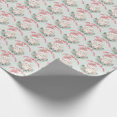 Merry kerst Little Girl Personalized Wreath Cadeaupapier (Hoek)