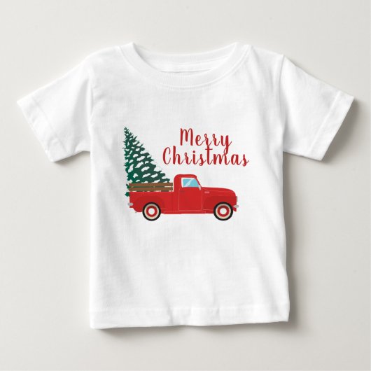 Merry kerst Little Red Pickup Truck Tree (Voorkant)