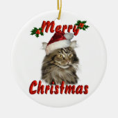 Merry kerst Maine Coon Cat Keramisch Ornament (Voorkant)