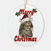 Merry kerst Maine Coon Cat Keramisch Ornament (Links)
