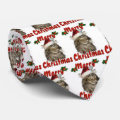 Merry kerst Maine Coon Cat Stropdas (Opgerold)