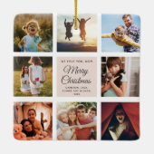 Merry kerst mam Chic Blush Roze foto Collage Keramisch Ornament (Achterkant)