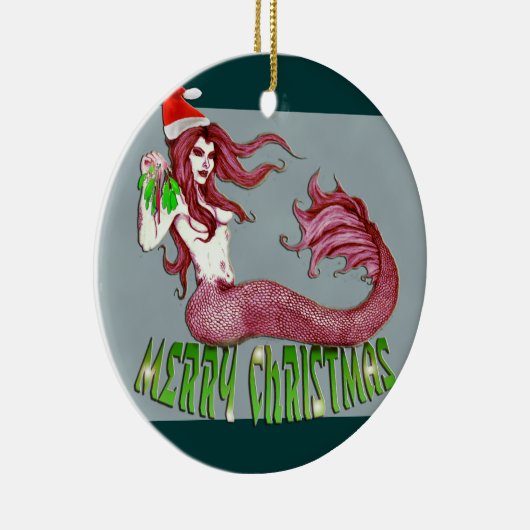 Merry kerst Mermaid Ornament (Rechts)