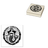 Merry kerst Mermaid Rubberstempel (Gestempeld)