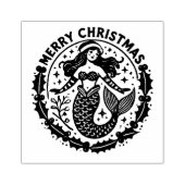 Merry kerst Mermaid Rubberstempel (Afrduk)