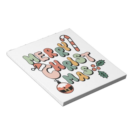 Merry kerst Merry-feestjes Notitieblok (Schuin)