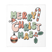 Merry kerst Merry-feestjes Notitieblok (Voorkant)