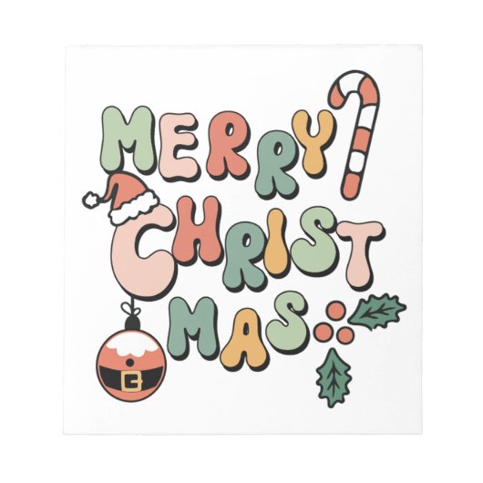 Merry kerst Merry-feestjes Notitieblok (Voorkant)