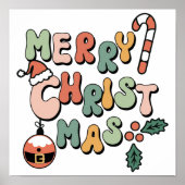 Merry kerst Merry-feestjes Poster (Voorkant)