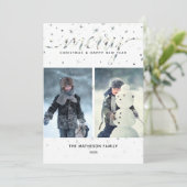 MERRY-kerst met kleurenmatchende typografie Feestdagenkaart (Staand voorkant)