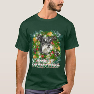 Merry kerst Miniature Schnauser T-shirt