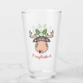 Merry kerst Moose Glass Glas (Achterkant)