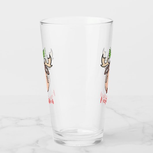 Merry kerst Moose Glass Glas (Links)