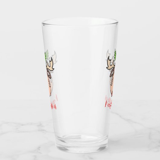 Merry kerst Moose Glass Glas (Rechts)