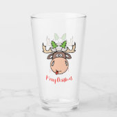 Merry kerst Moose Glass Glas (Voorkant)