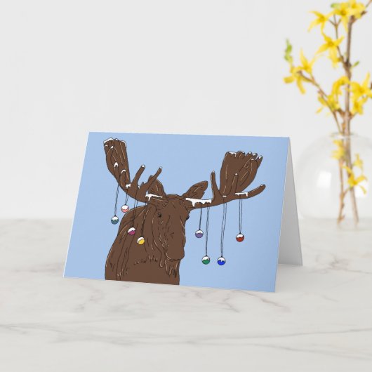 Merry kerst Moose Kaart (Gele Bloem)
